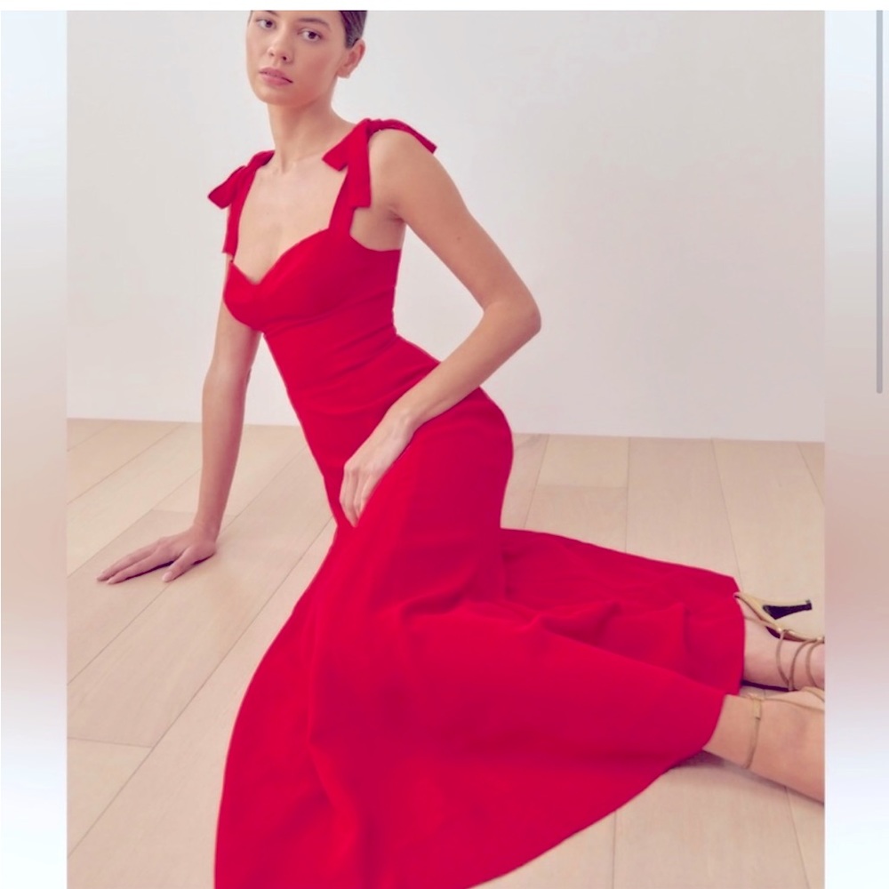 Reformation Nadira Dress, cherry red color, size 0